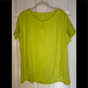 NWOT Susan Lucci lemon lime short sleeve top.